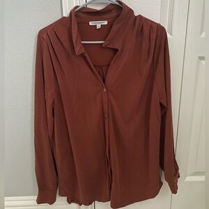 Green Envelope Long Sleeve Blouse